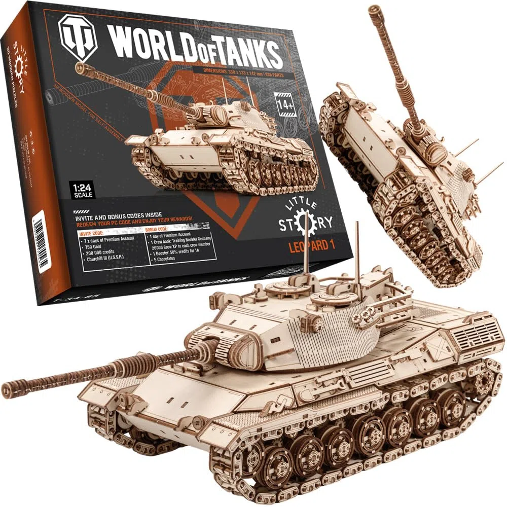 little story World of Tanks Panzer - Modèle en bois 3D - Voiture de combat blindé - Modèle officiel de licence à assembler - DYI - Machine de guerre - Jouet éducatif pour enfants - Char de combat en