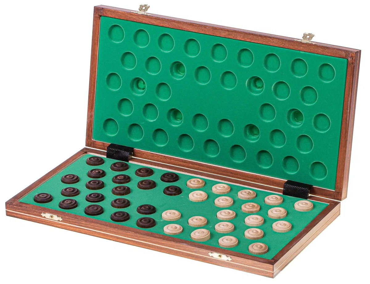 Square - Jeux Dames en Bois - Damier 100 Cases - 40 x 40cm