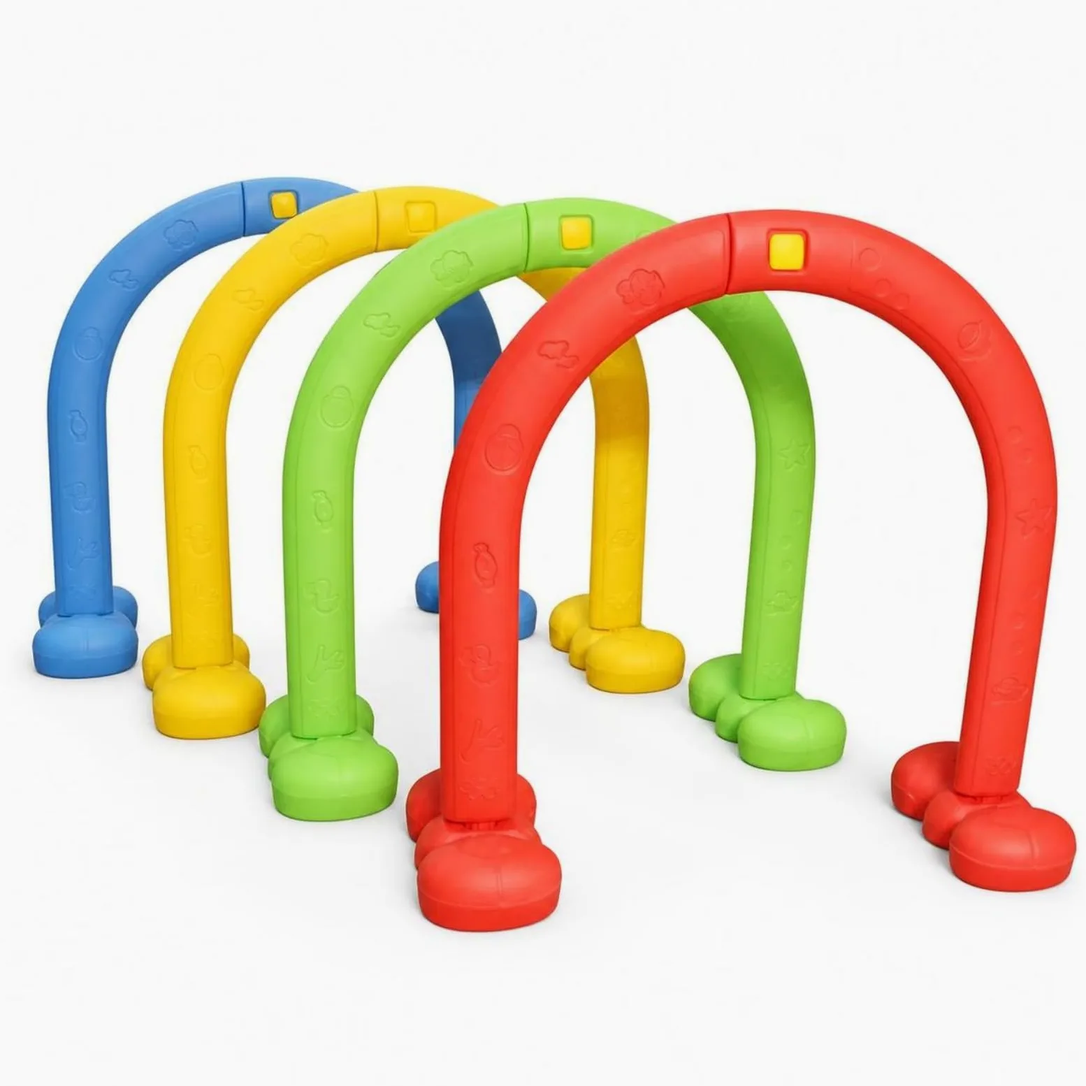 Arceau d'Agilité Enfant Arche de Rampement Portique d'Équilibre Obstacle de Parcours Plastique Solide Cadre Tubulaire Arrondi et Stable Surface Douce, Style to 2