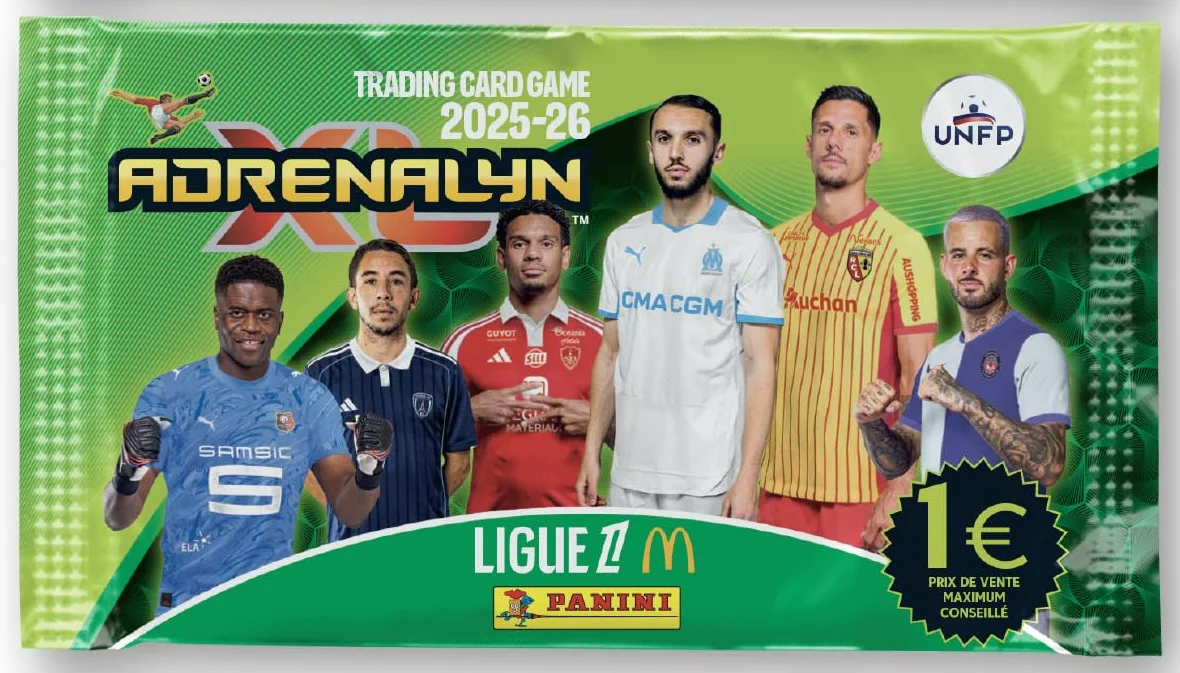 Panini ADRENALYN Ligue 1 McDonald's 2025-2026 Trading Cards Game Boite de 50 Pochettes