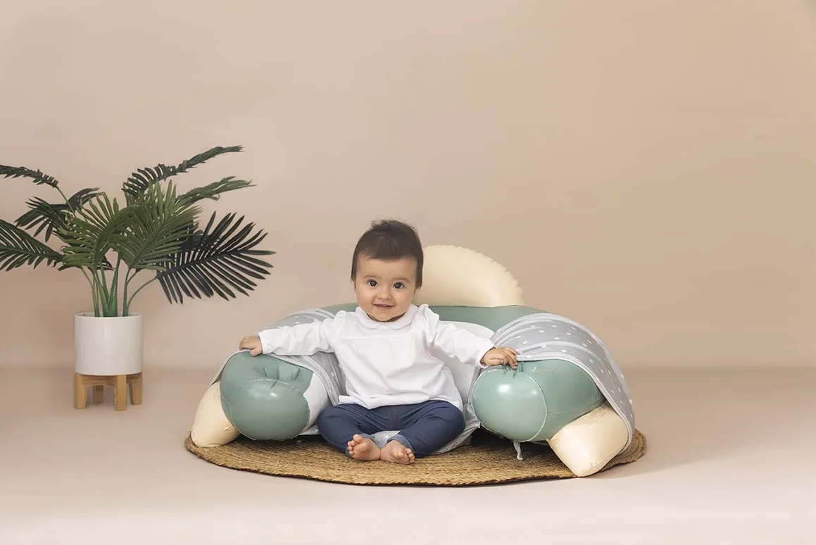 Little Smoby - Cosy Seat - Siège Gonflable + Tablette d'Eveil - Fauteuil pour Bébé - Housse Tissu - A Partir de 6 Mois - Fabrication Française