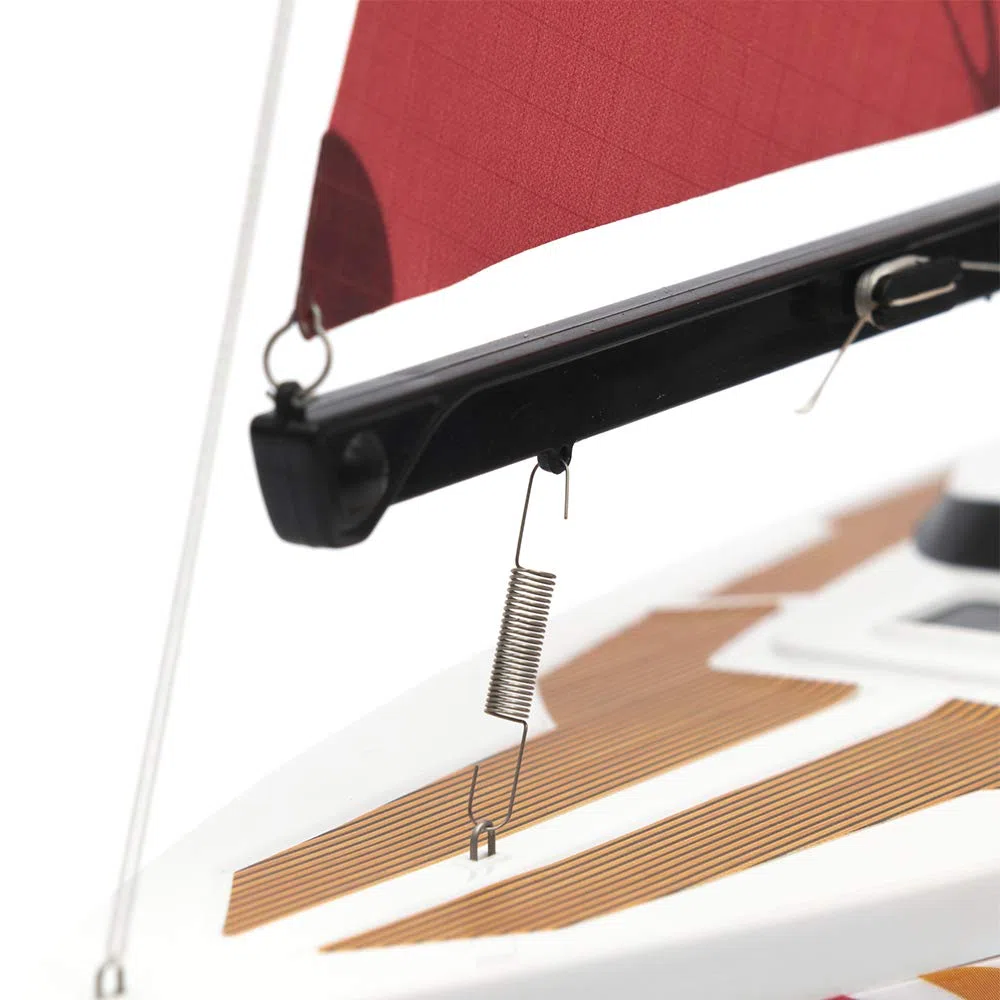 PLAYSTEM Voyager 400 – Voilier RC à énergie éolienne, Rouge – 66 cm