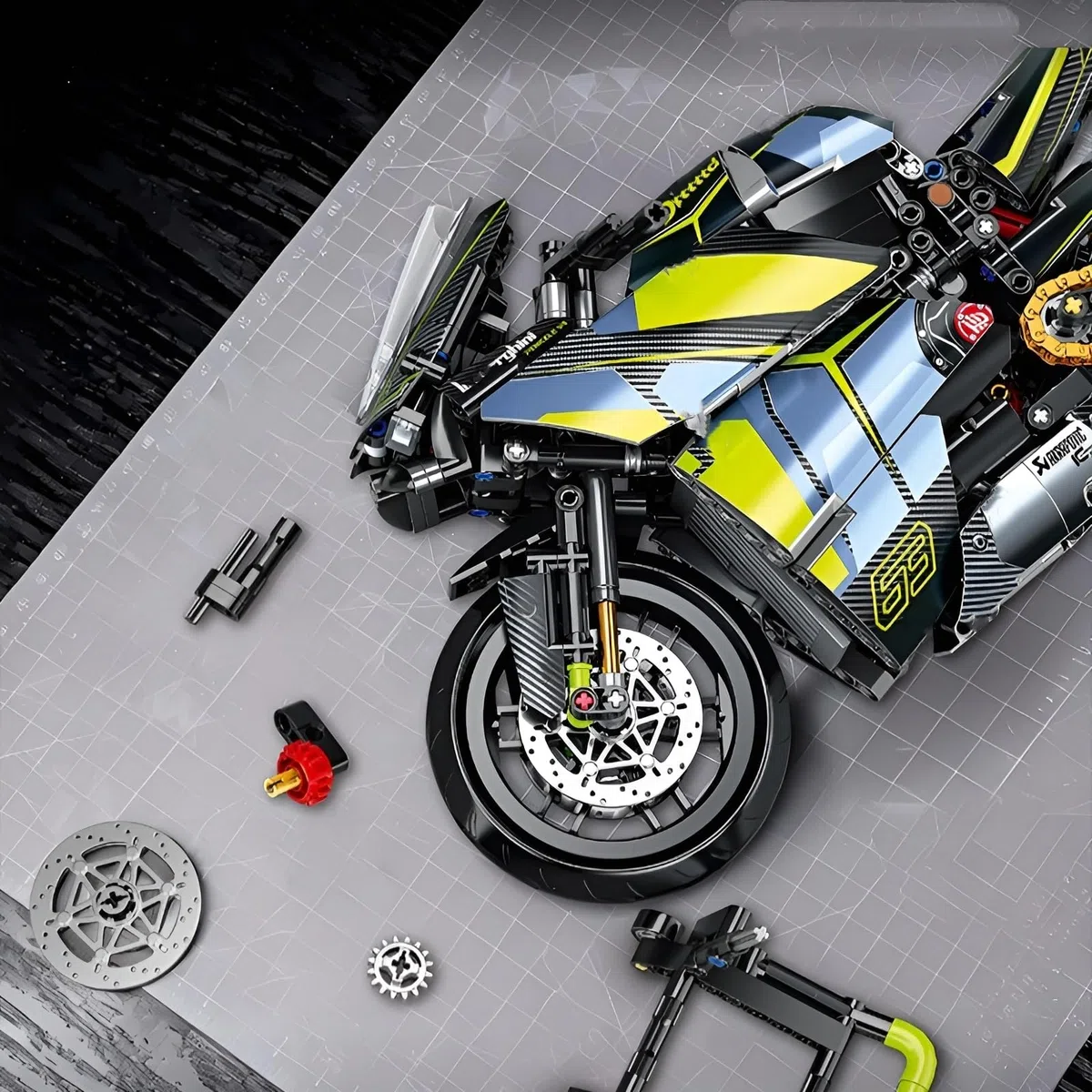 Blocs de Construction de Moto MG04, Briques de Serrage Superbike 1:8, 800 Pièces, Jouet pour Adultes et Enfants, Objet de Collection, Cadeau Décoration