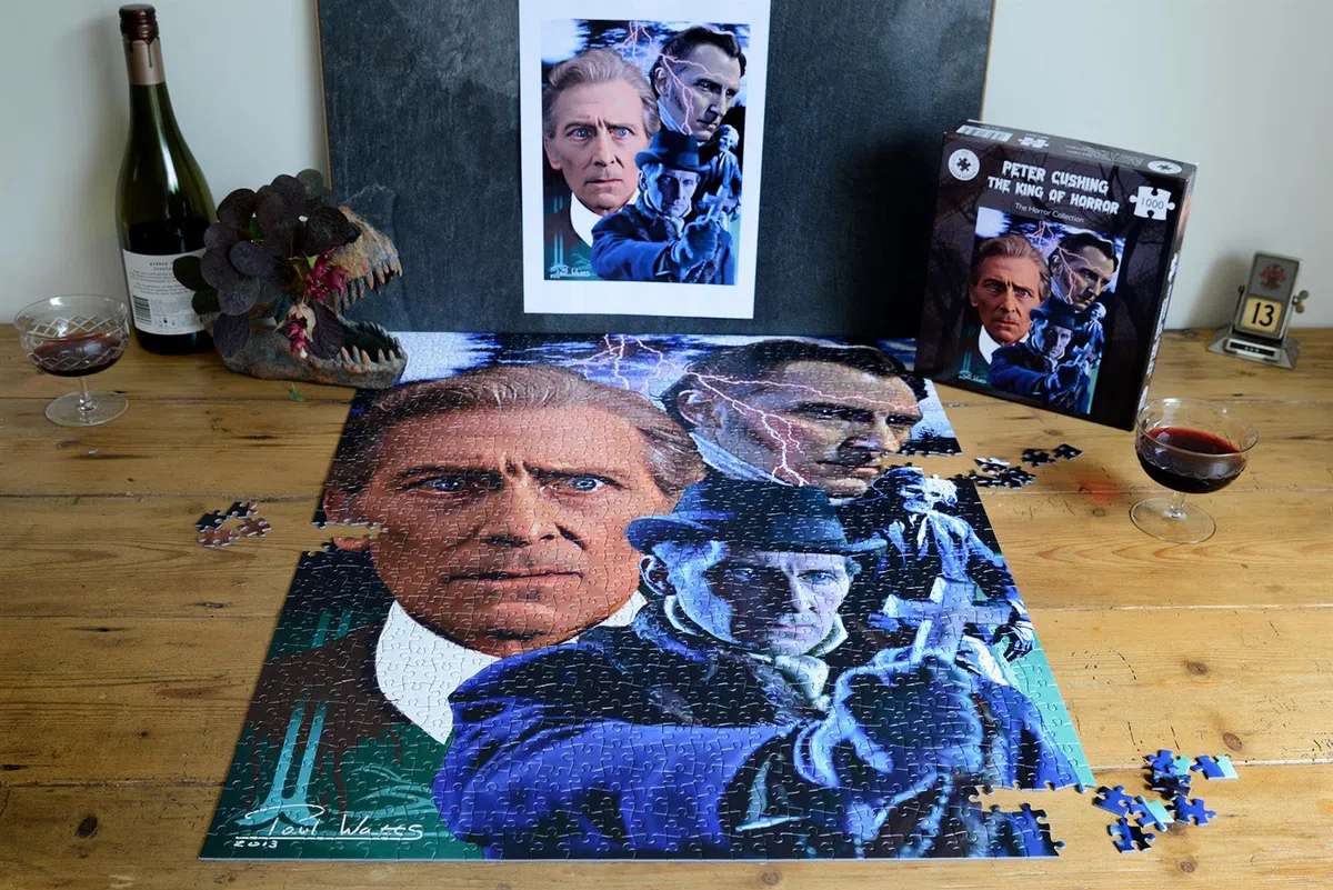 Peter Cushing King Of Horror Movie Puzzle – 1000 pièces Édition Collector – Classique Culte Horreur Films Hommage Taille 66 x 50 cm