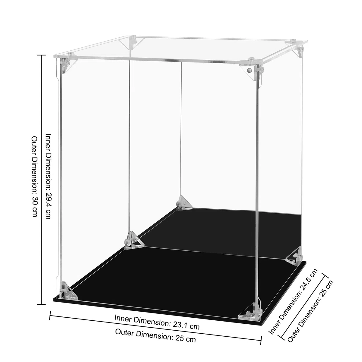 Vitrine en acrylique - Figurines d'action transparentes avec dos miroir - Vitrine étanche à la poussière - Vitrine en verre alternative pour objets de collection, figurines, modèles, jouets