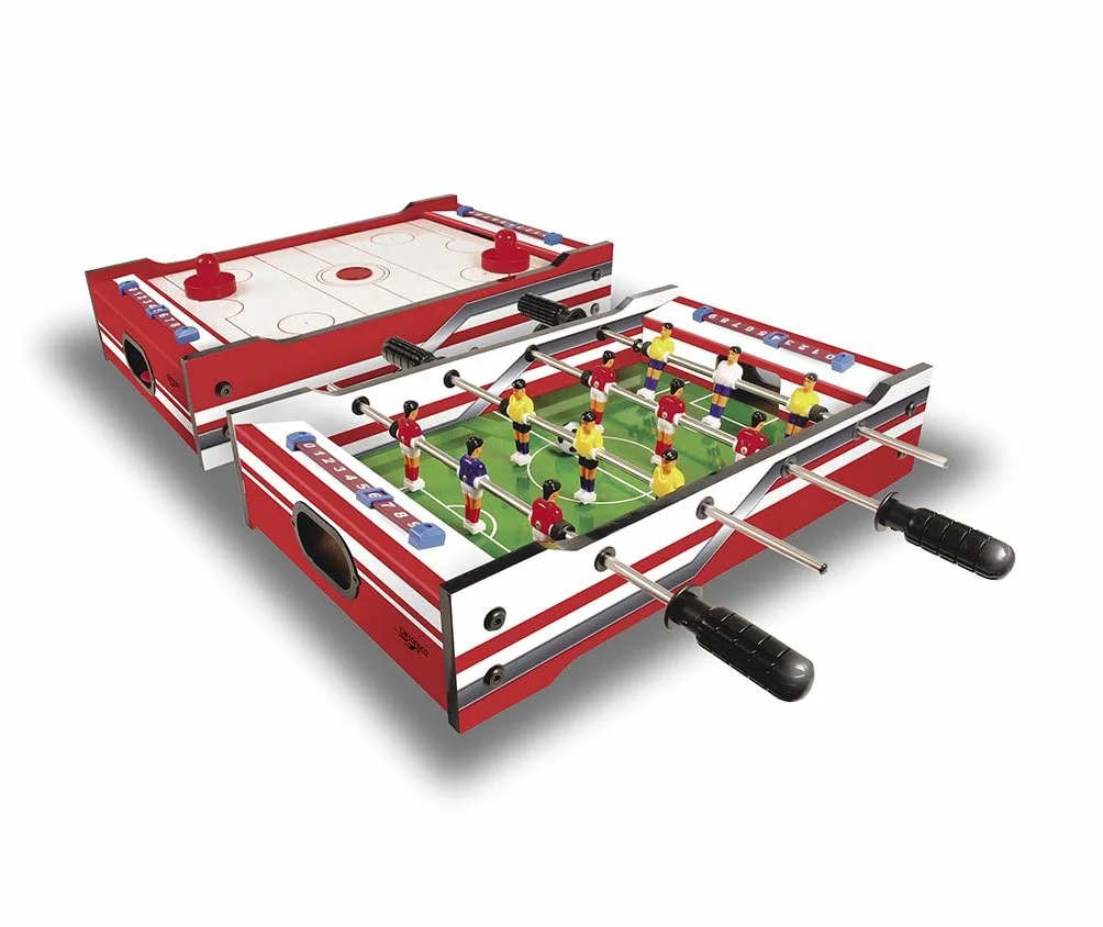 Carromco Flip-XM Table de Jeux Multifonction 2 en 1, Baby-Foot et Hockey sur Table, pivotante, Accessoires Inclus