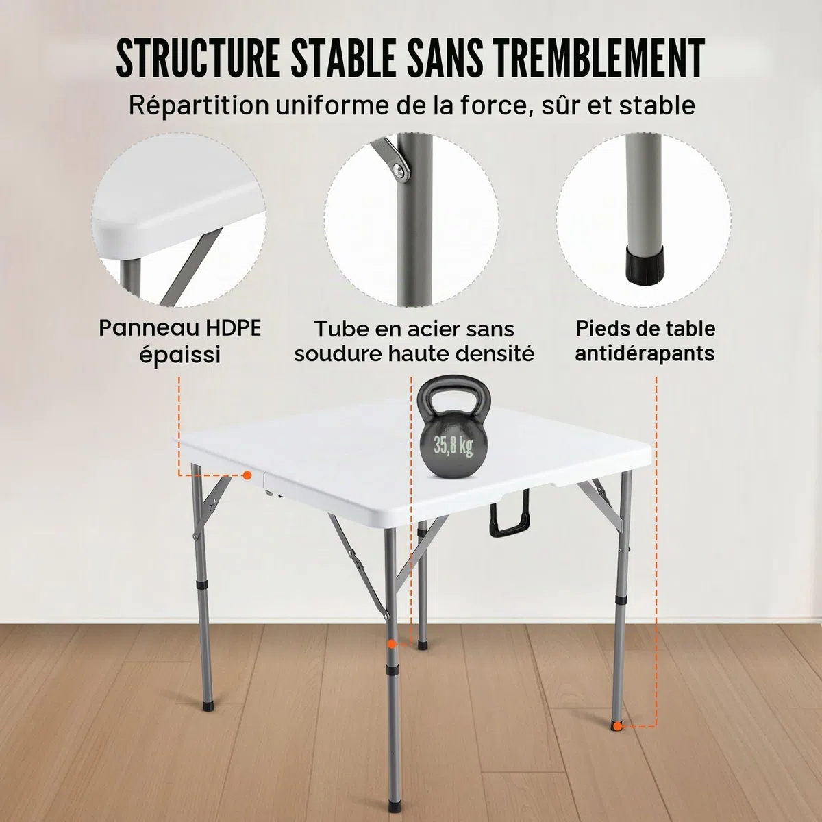 VEVOR Table de Mahjong Pliable, Table de Jeu de Cartes pour 4 Joueurs, avec Plateau Vert Résistant à l'usure, Table de Dominos Portable avec Poignée de Transport, pour Puzzles Poker, 86x86x74 cm