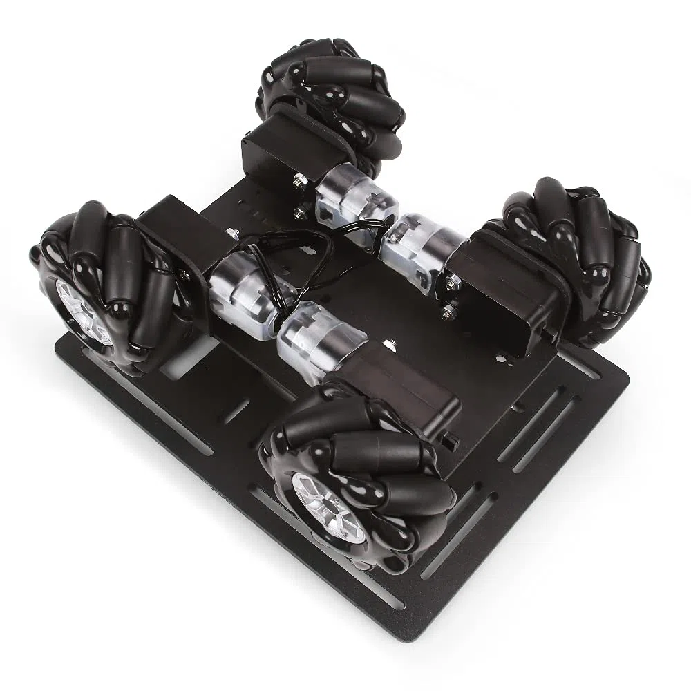 LewanSoul Mecanum Kit de châssis de Voiture avec Cadre en Alliage d'aluminium, Moteur TT et Roues Mecanum de 60 mm, Voiture Robot Intelligente, kit de Bricolage (démonté)