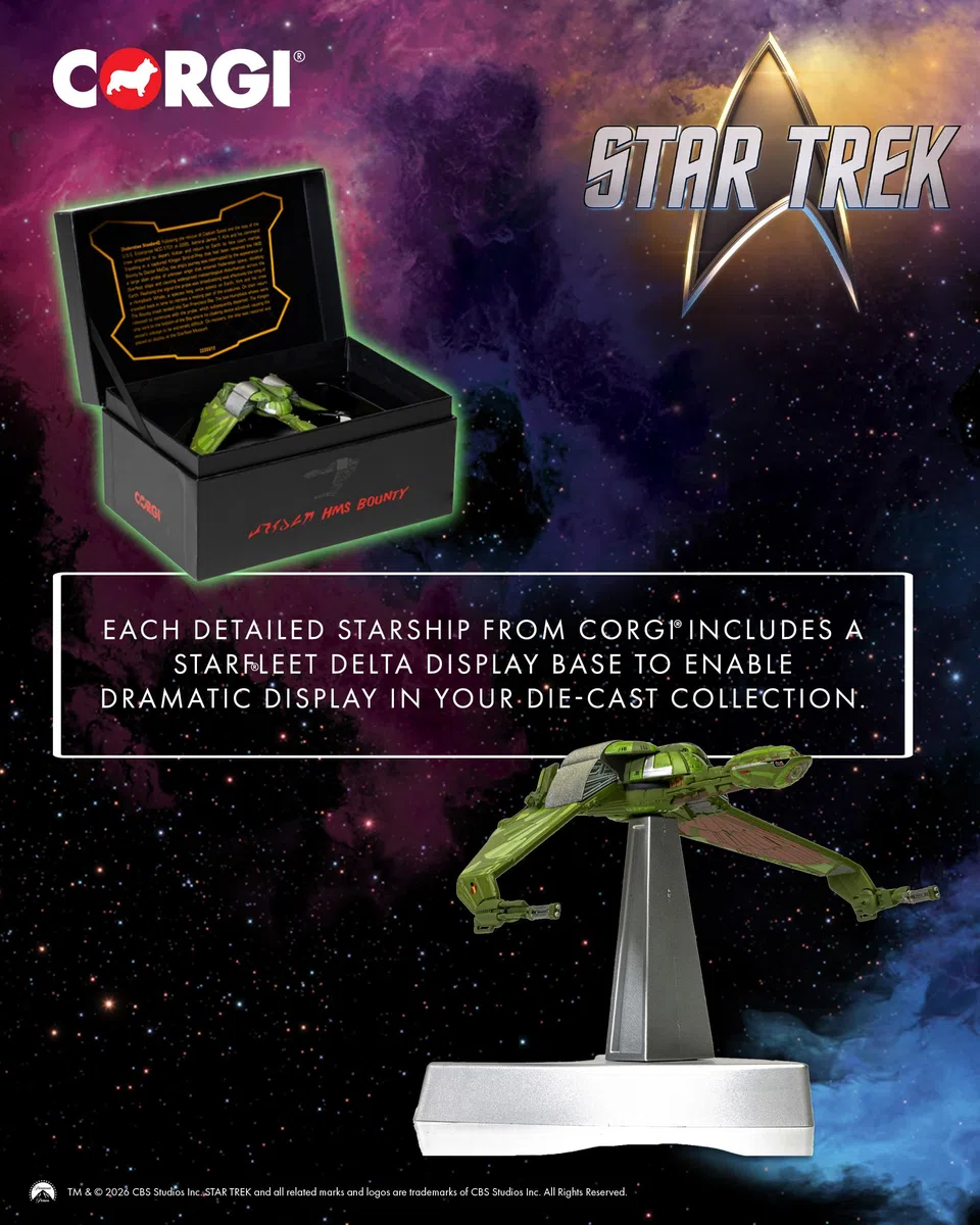 Corgi CC96612 Star Trek Klingon Oiseau de Proie « HMS Bounty » modèle moulé sous Pression avec Support de présentation – Star Trek IV : The Voyage Home Réplique détaillée du modèle de Navire, modèles