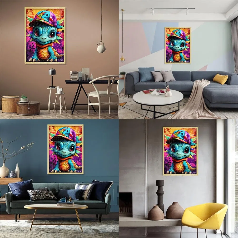 Puzzle pour Adultes 2000 pièces Art Dragon Bébé Puzzle pour Jeu éducatif Défi Jouet Illustration Cadeau 27,56 po x 39,37 po pour Les 14 Ans