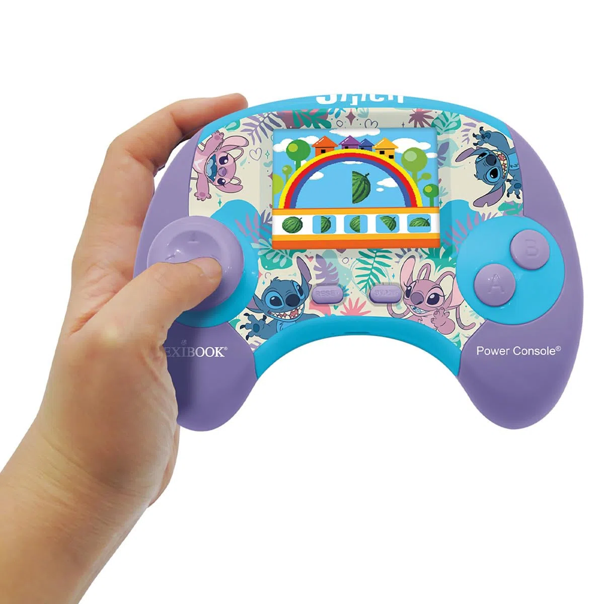 Lexibook, Power Console Stitch, 100 activités éducatives, bilingue Anglais-Espagnol, 5 catégories d'apprentissage, écran de 2,8", Rechargeable USB-C, JCG100Di2