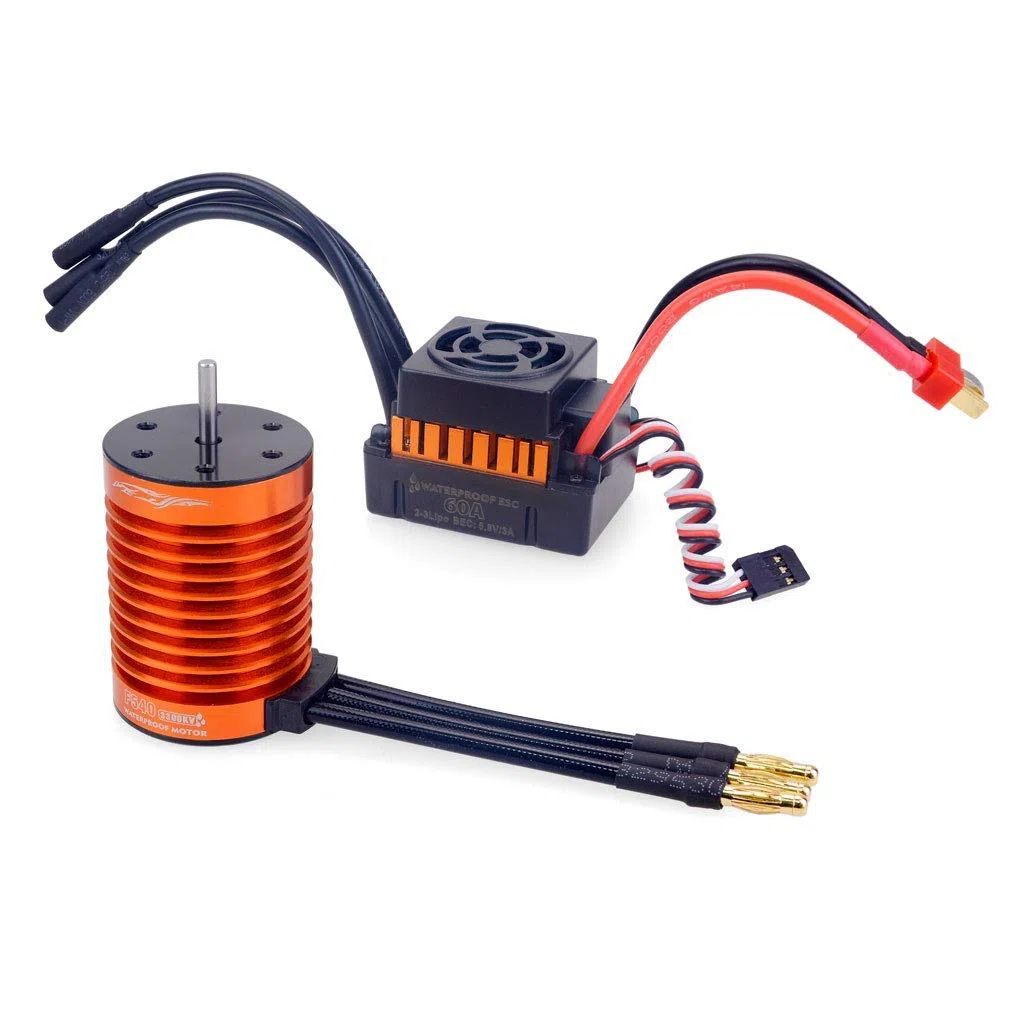 Ensemble de moteur et contrôleur ESC sans balais étanche F540 3300 KV + ESC 60 A pour voiture RC 1/10
