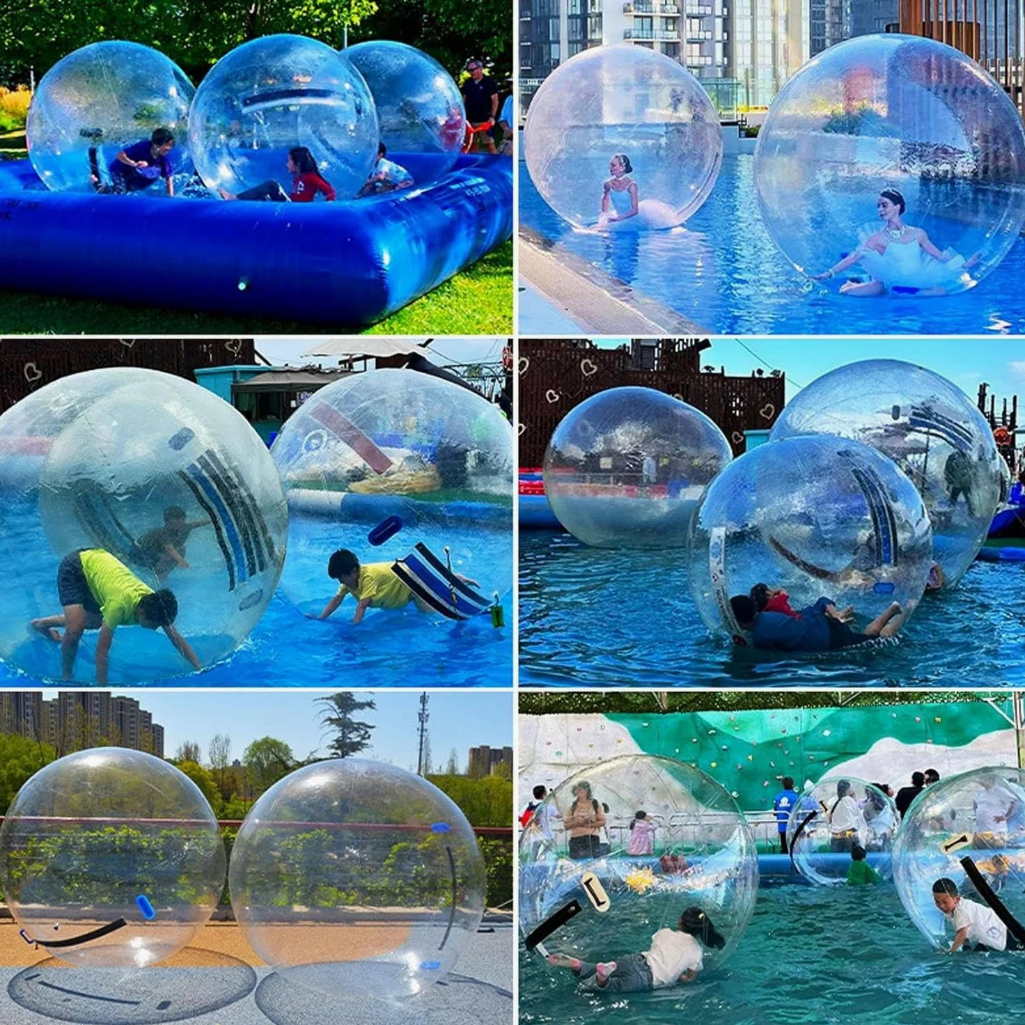 Ballon de marche gonflable avec pompe à air électrique, boule transparente Zorb pour s'amuser en toute sécurité dans la piscine ou le lac