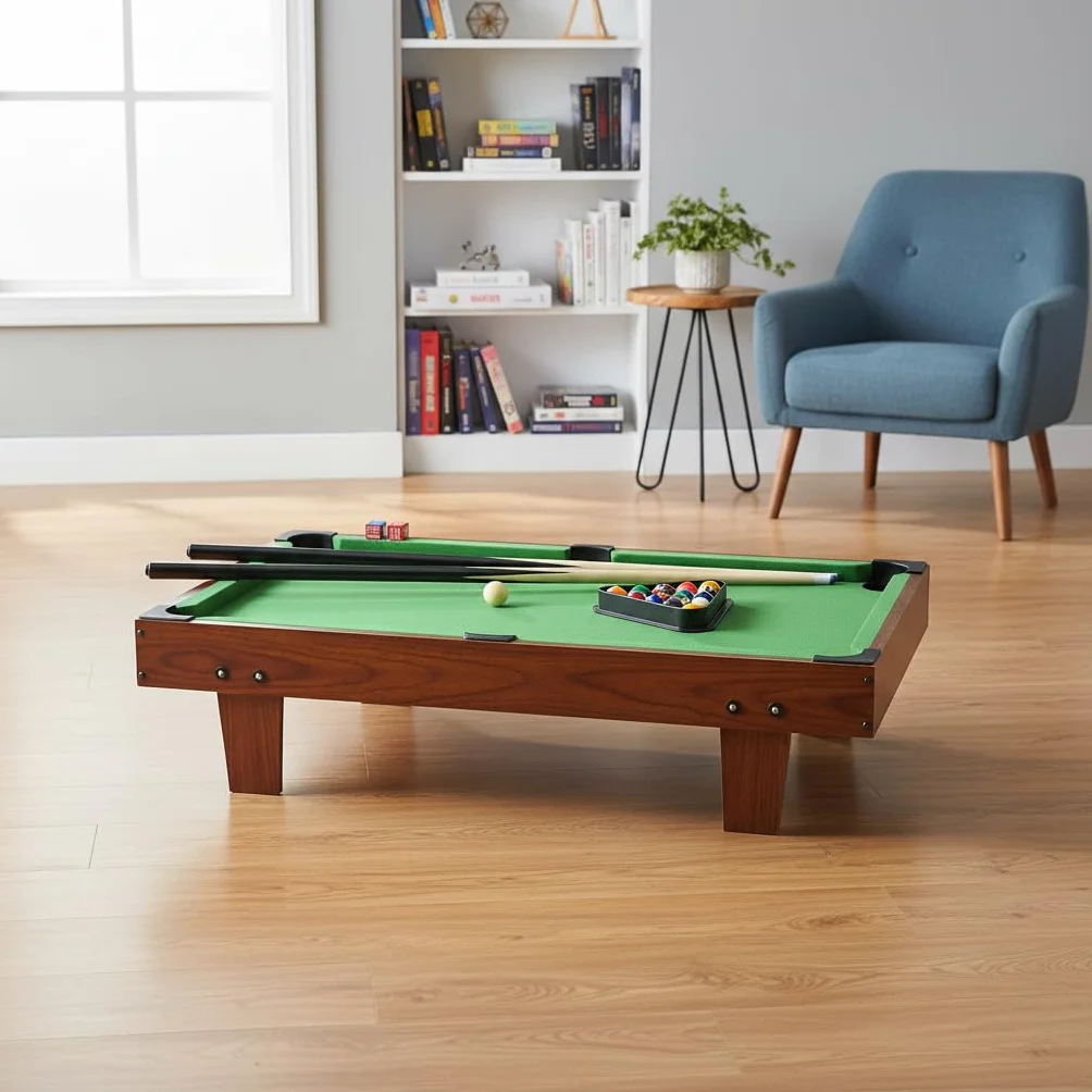 Leomark Table de Billard - Billard de Table avec Accessoires 92 x 51 x 20 cm