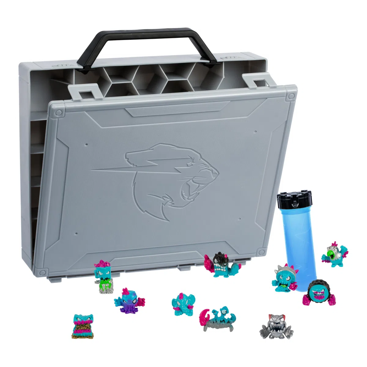 Valise de Collection MrBeast Lab Swarms, 10 Mini créatures à découvrir, Mène l'expérience Ultime et crée 2 Mini créatures, Peut contenir Plus de 130 Jouets, avec Une panthère Ultra Rare Exclusive