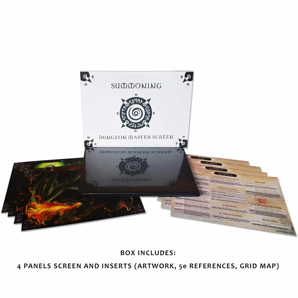 Summoning Dungeon Master Screen | ÉCRAN Polyvalent, Personnalisable, Dry-Erase, pour Les Jeux DE RÔLE