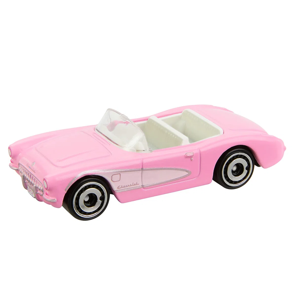 Hot Wheels Barbie Le Film Voiture Corvette Décapotable Authentique en Métal Rose Échelle 1/64, À L’Image De La Corvette du Film Barbie, À Collectionner, Jouet Enfant, HPR54