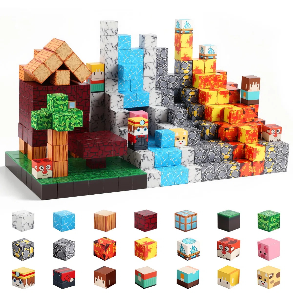 FUNYKICH Ensemble de 470Pièces Blocs de Construction Magnétiques pour Enfants, Jeu Éducatif STEM Créatif avec 13 Formes et Couleurs Vives, pour Les denfants de 3 Ans+,Jeu de Construction