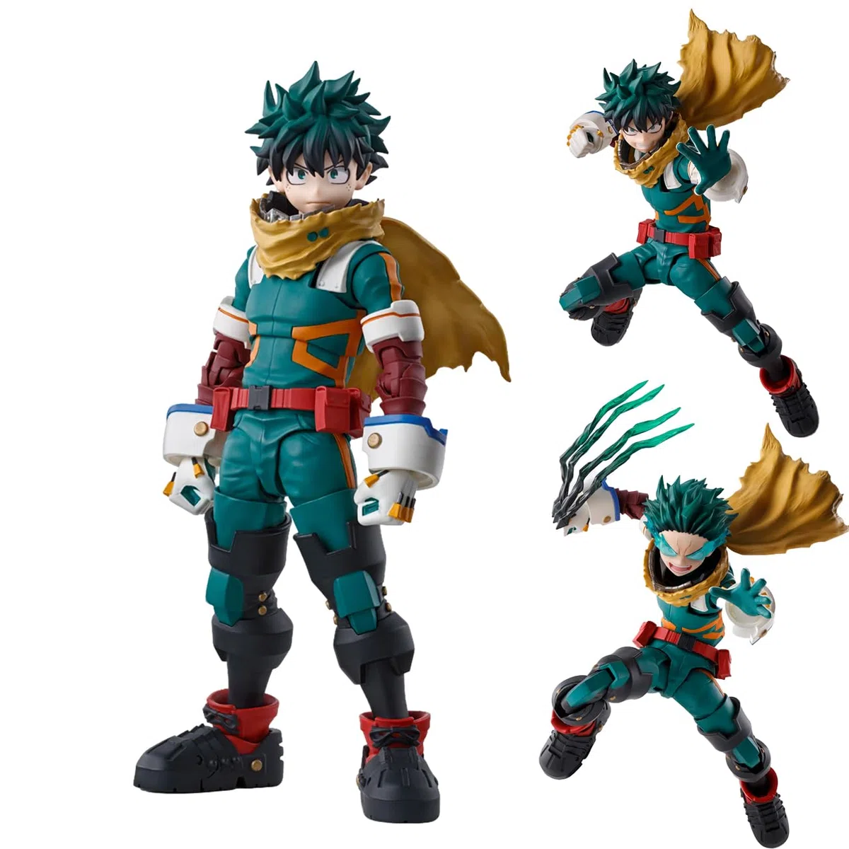 Zhongkaihua Midoriya Izuku Figurine d'action avec plaques de visage interchangeables, figurine MHA Izuku 15 cm en PVC, statue mobile articulée et collectionnable en PVC