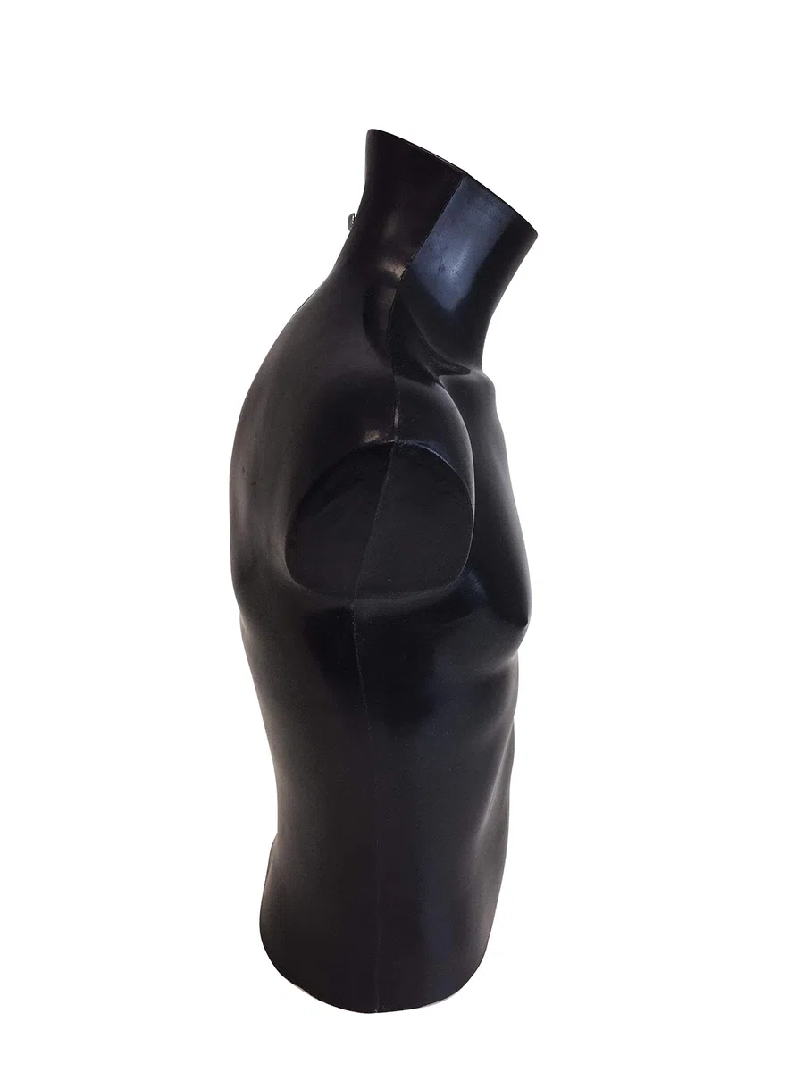 Mannequin de vitrine, buste homme, en plastique, couleur noir