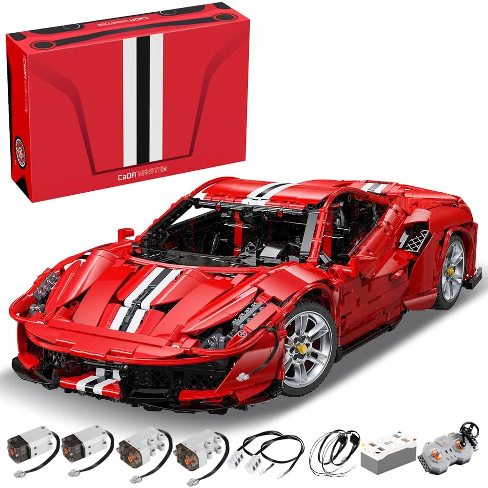CADA Voiture de Sport Technique Master C61042w 488, Module de pièces 1: 8 3187 Voiture de Course et télécommande avec Moteur électrique