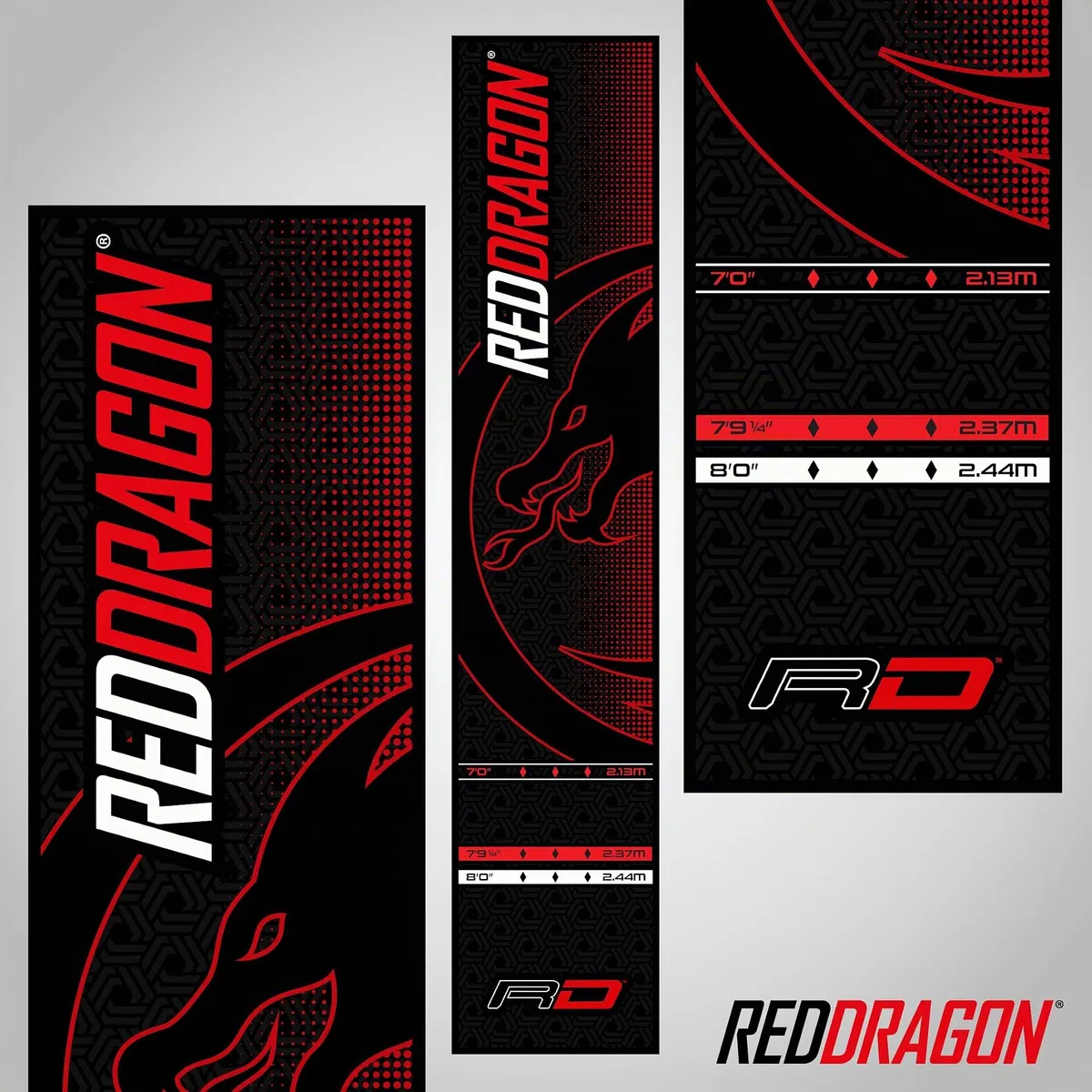 RED DRAGON Tapis de fléchettes avec ligne Oche – Mesures officielles de tournoi – Accessoires de fléchettes professionnels