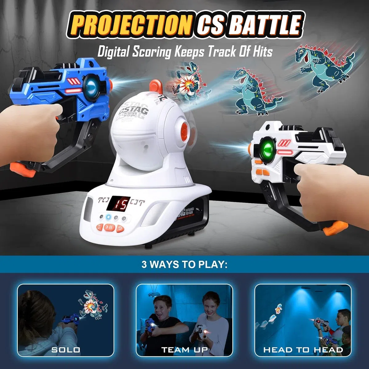 Pistolet Laser avec Projecteur, Jeu de Laser Tag Multi-Play pour Les Adolescents et Les Filles Jouet Blaster pour l'intérieur et l'extérieur pour Adultes Enfants Ages 3-12