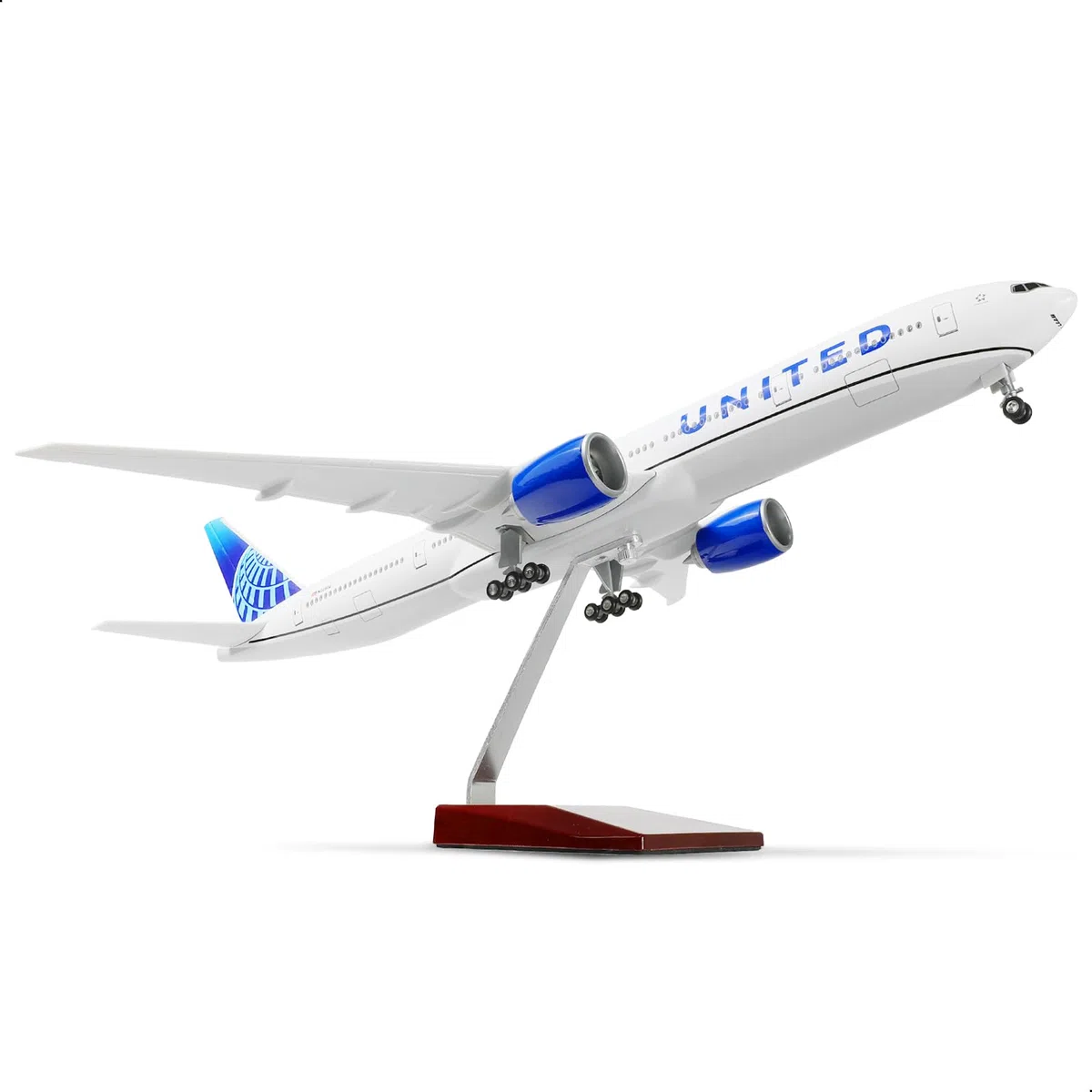 1/150 Boeing777-300er United 18,5 Pouces Large Modèle Kits de modèle d'avion Diecast Airlines Affichage du modèle Airlines Collectible pour Un Cadeau de passionné d'aviation Cadeau