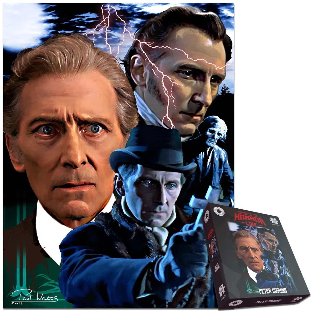 Peter Cushing King Of Horror Movie Puzzle – 1000 pièces Édition Collector – Classique Culte Horreur Films Hommage Taille 66 x 50 cm