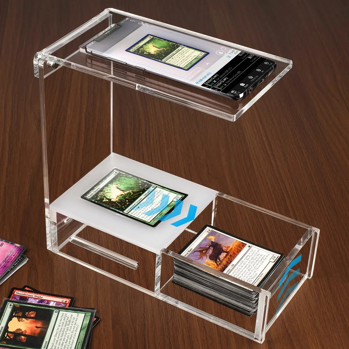 Support de scanner de cartes MTG à manches, support de cartes à collectionner compatible avec Manabox, application TCGplayer, outil de cartes à manches et sans manches