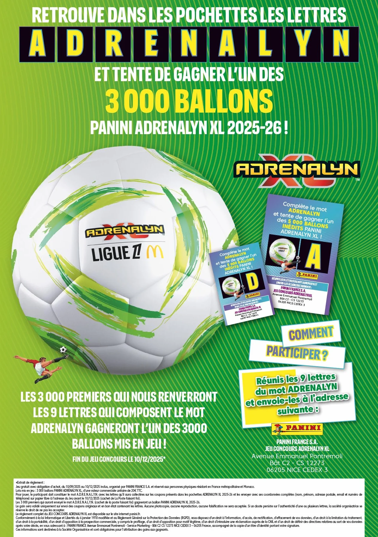 Panini ADRENALYN Ligue 1 McDonald's 2025-2026 Trading Cards Game Boite de 50 Pochettes