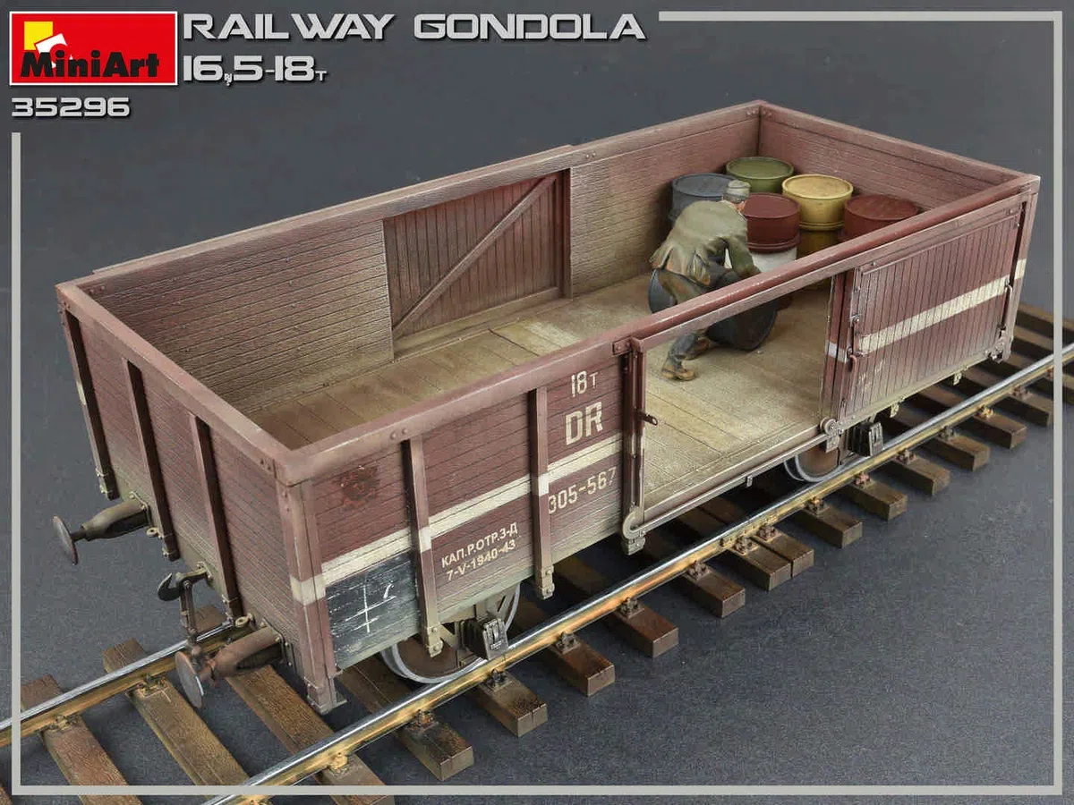 Mini Art 35296 1:35 Wagon de Chemin de Fer 16,5-18 to (5) – Réplique fidèle à l'original, modélisme, kit de Construction en Plastique, Bricolage, Loisirs, Collage, kit de modélisme, Assemblage, Non