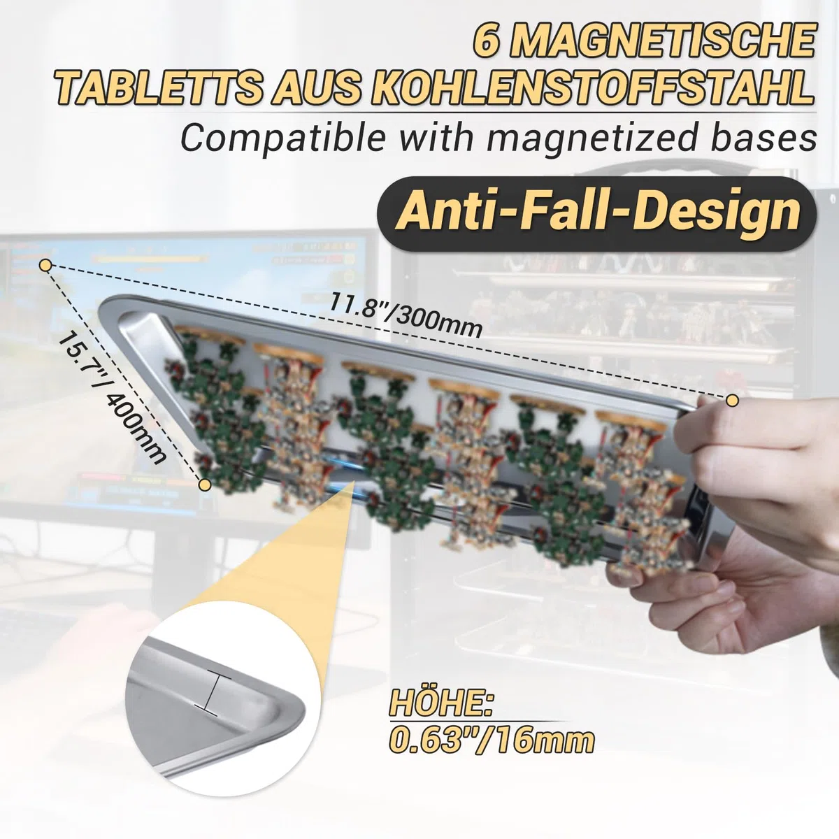 Mallette de transport miniature pour objets de collection, miniatures en bois - Mallette de rangement et de vitrine pour figurines et figurines d'action - Mallette de transport et d'affichage portable
