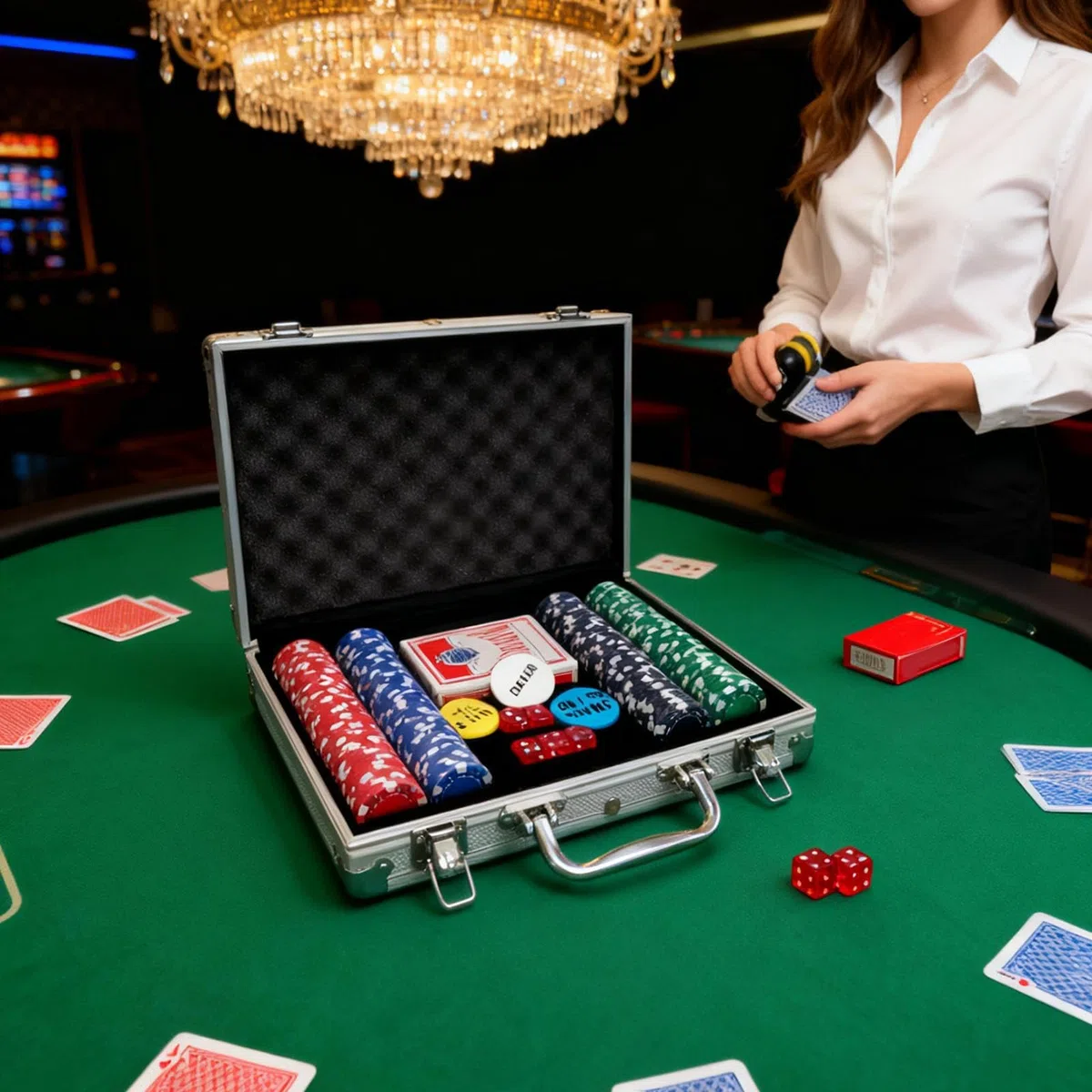 Coffret Jetons Poker Avec Mallette Sans