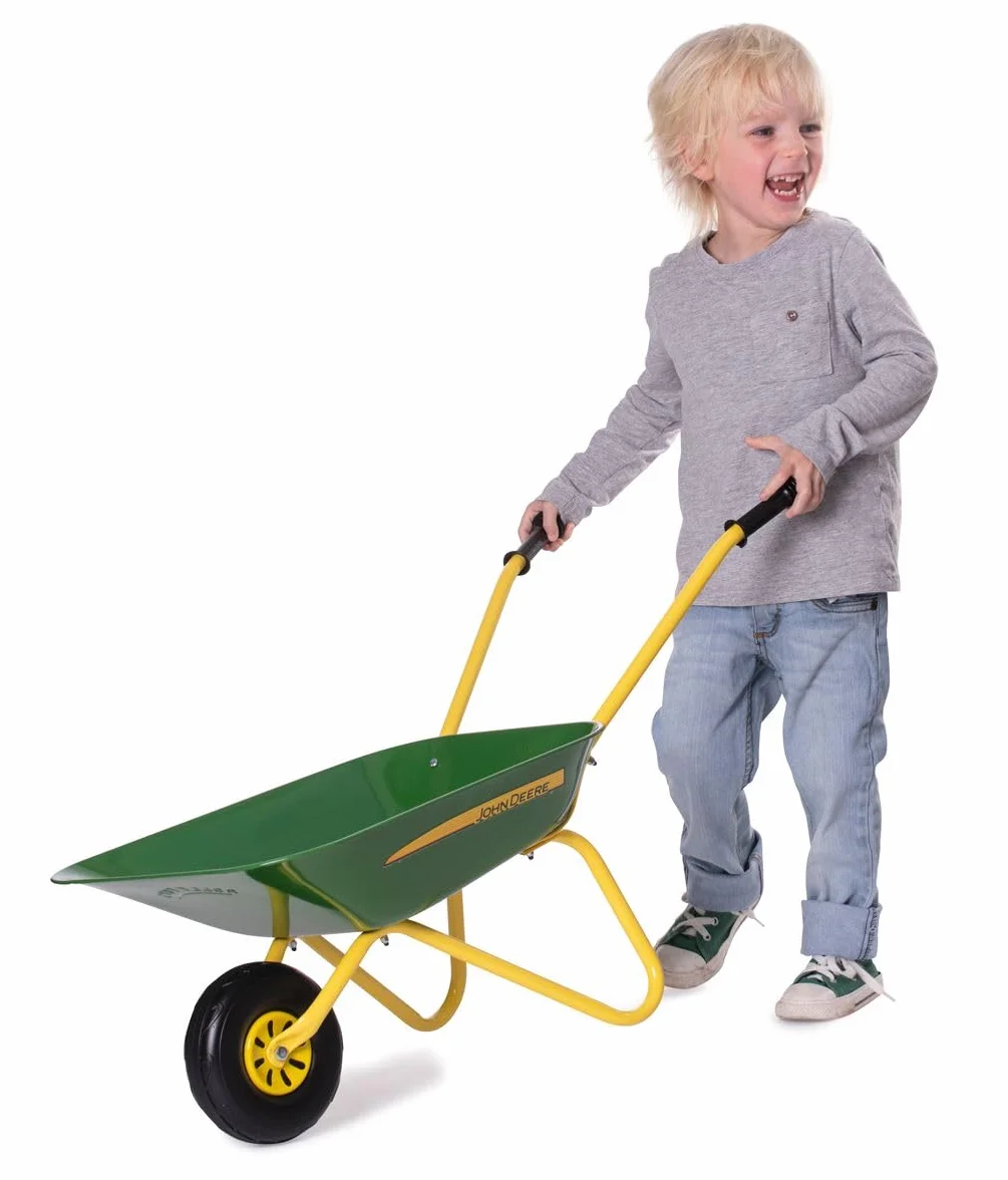 Rolly Toys John Deere 271986 Brouette pour Enfant (brouette, Bol en métal, poignées en Plastique, Enfants à partir de 2,5 Ans) Vert