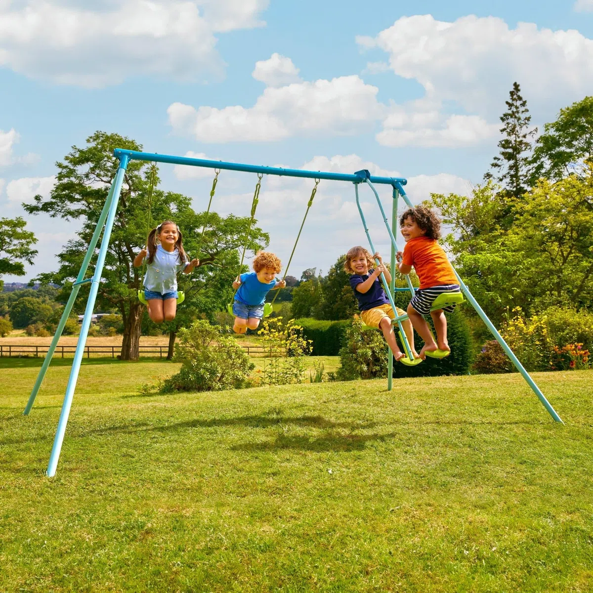TP Toys Portique 2 Balançoires et Vis-à-vis, Métal, H185 Cm