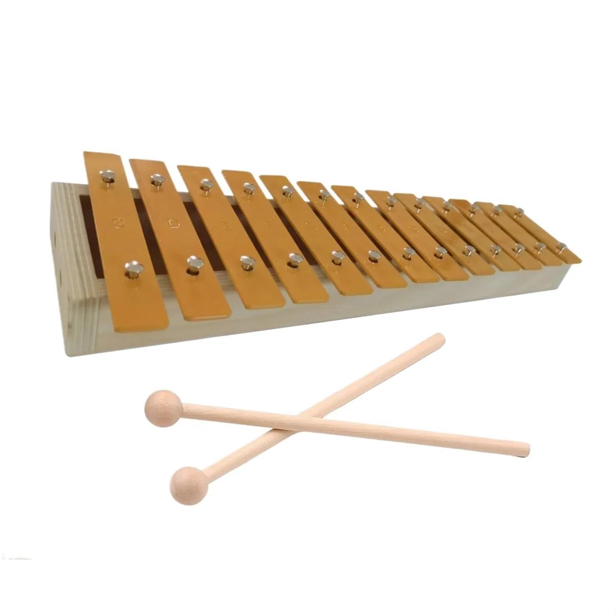 Instrument De Musique Xylophone En Bois Glockenspiel Classique 13 Notes Couleur Bois Xylophone Touches Métalliques Percussion Cadeau Pour Débutants