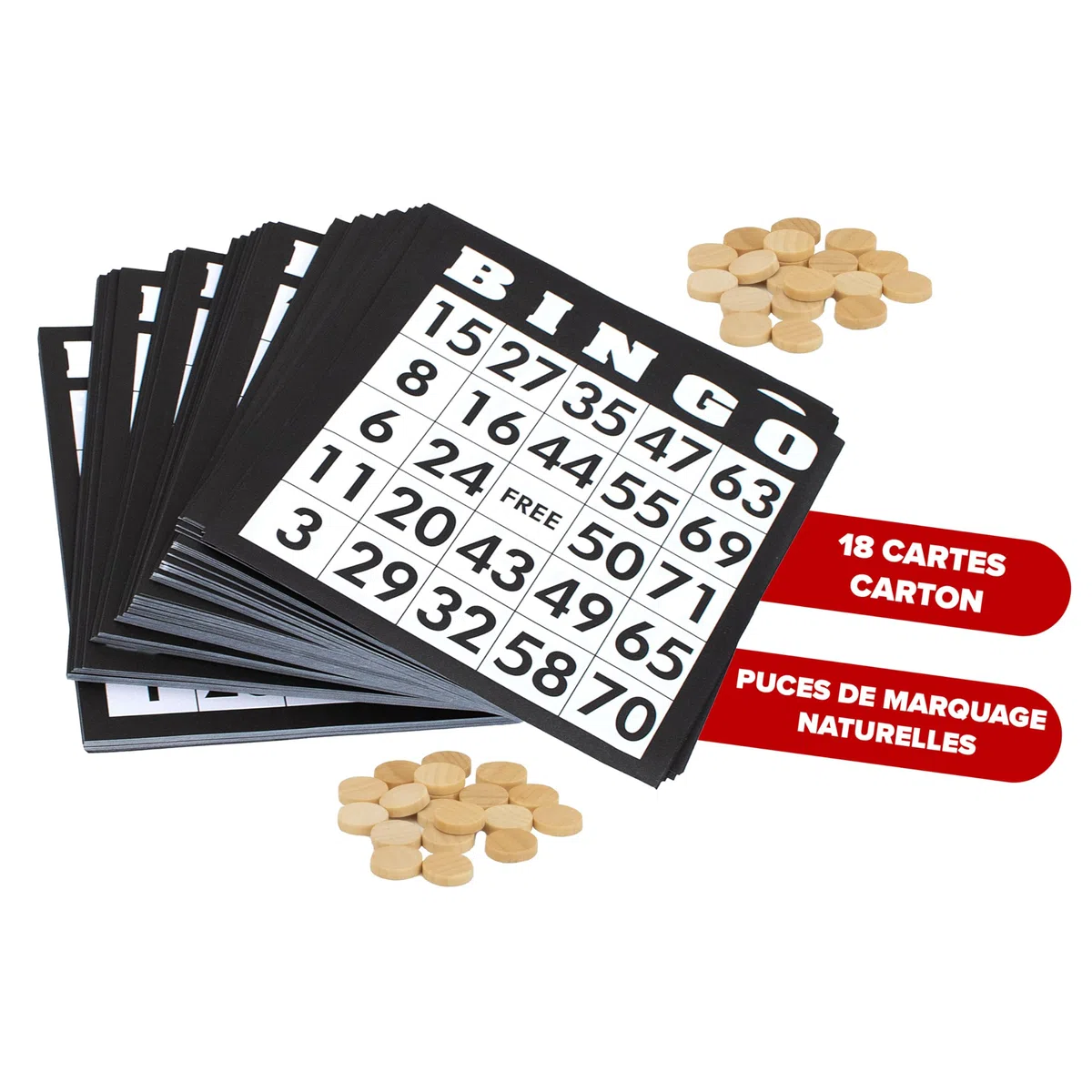 Kyto Grand Jeu de Bingo doré en métal avec 150 jetons, 75 balles de Bingo et Plateau de Jeu en Bois, 18 Cartes de Bingo Stables + 500 Cartes de Bingo en Papier pour Adultes et Enfants