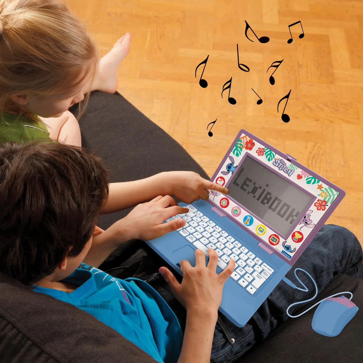 Lexibook, Disney Stitch Ordinateur Éducatif Enfant, JC599Di1LXB | Anglais/Français, 170 activités, Grand écran, Jeux éducatifs et musique