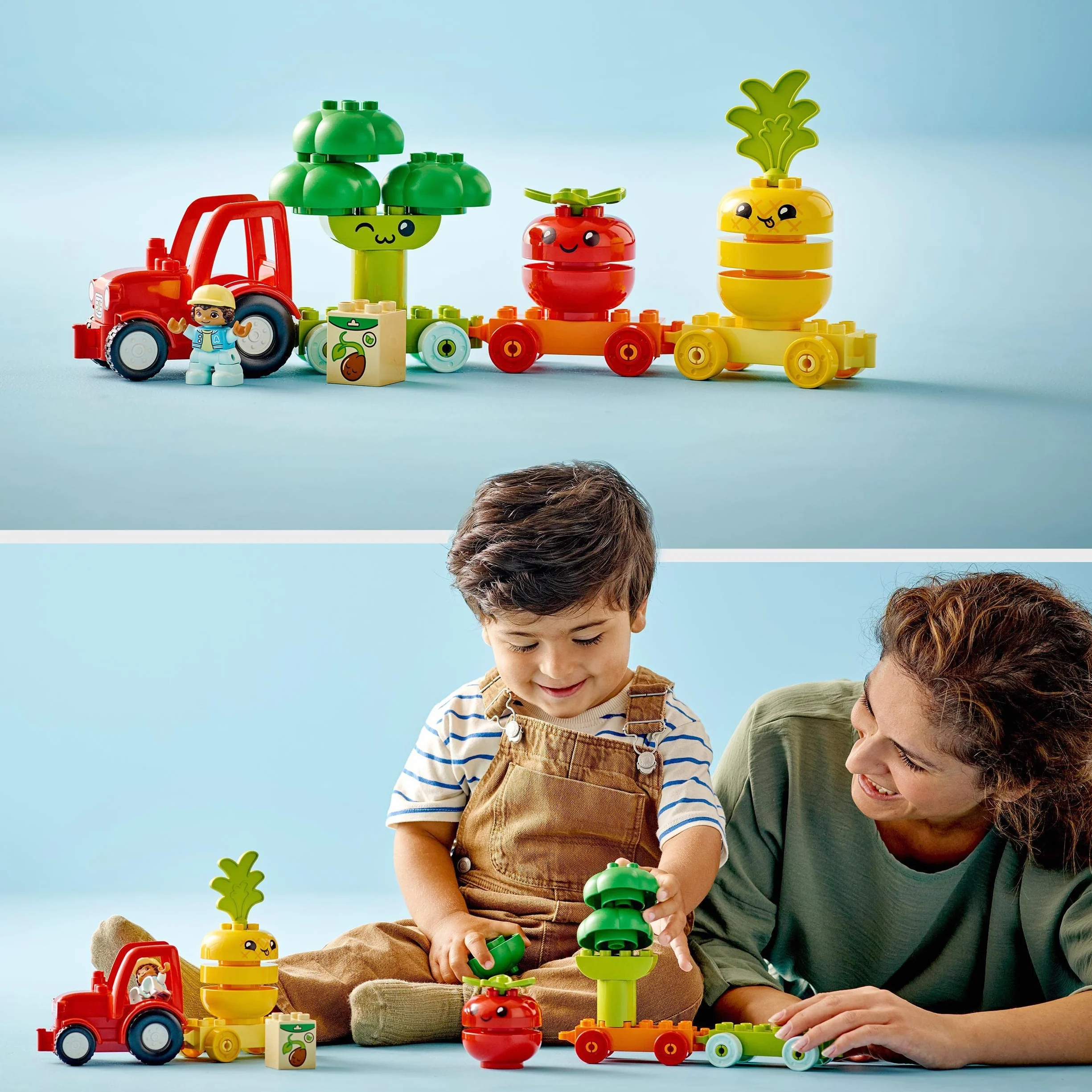 LEGO 10982 Duplo My First Le Tracteur des Fruits et Légumes, Jouet à Empiler et à Trier par Couleur pour Les Bébés et Enfants Âgés de 1,5 à 3 Ans, Jeu Éducatif