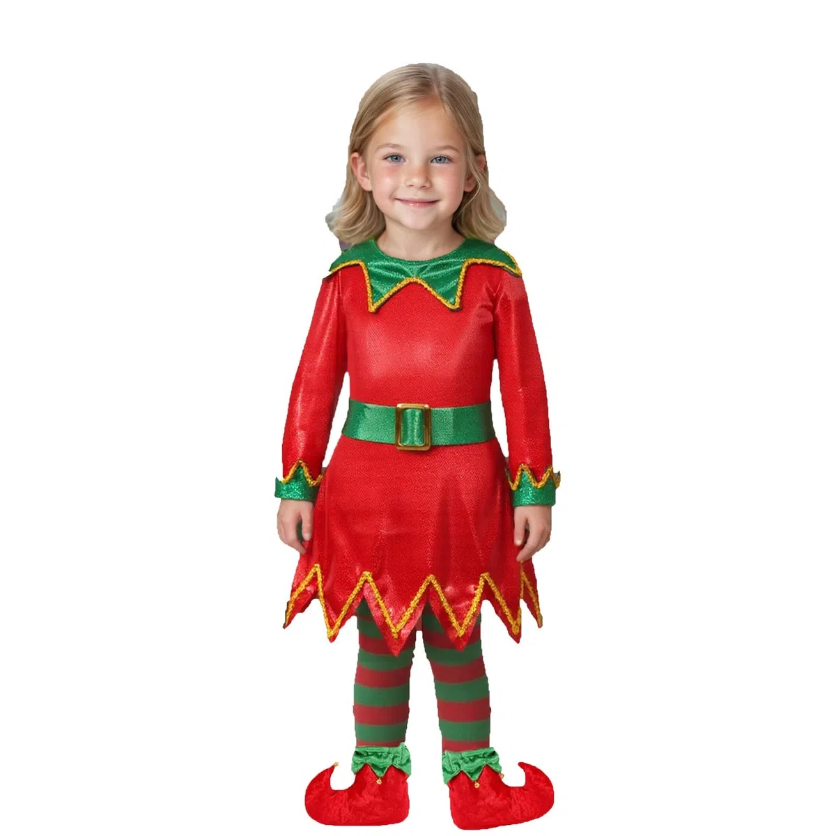 Générique Déguisement Enfant Fille Robe De Fée Verte Pour Noël Et Spectacle Tenue De Lutine Des Bois Déguisement Noël Pour Enfant Enchantée