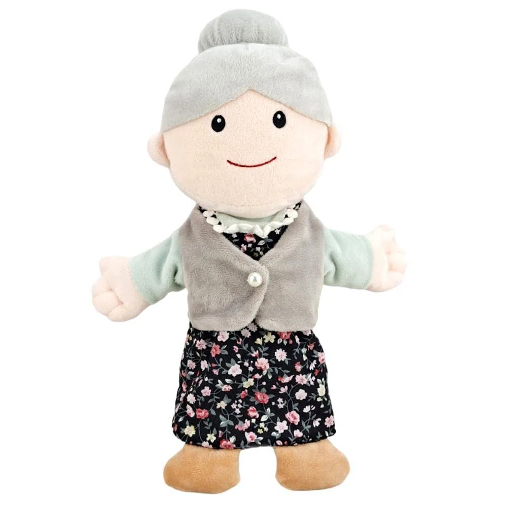 6 Pièces Ensemble de Marionnettes à Main 11.8 Pouces Doux en Peluche Membres de la Famille Marionnettes à Doigt Début de la Narration éducative pour Les (Grand-père + Grand-mère