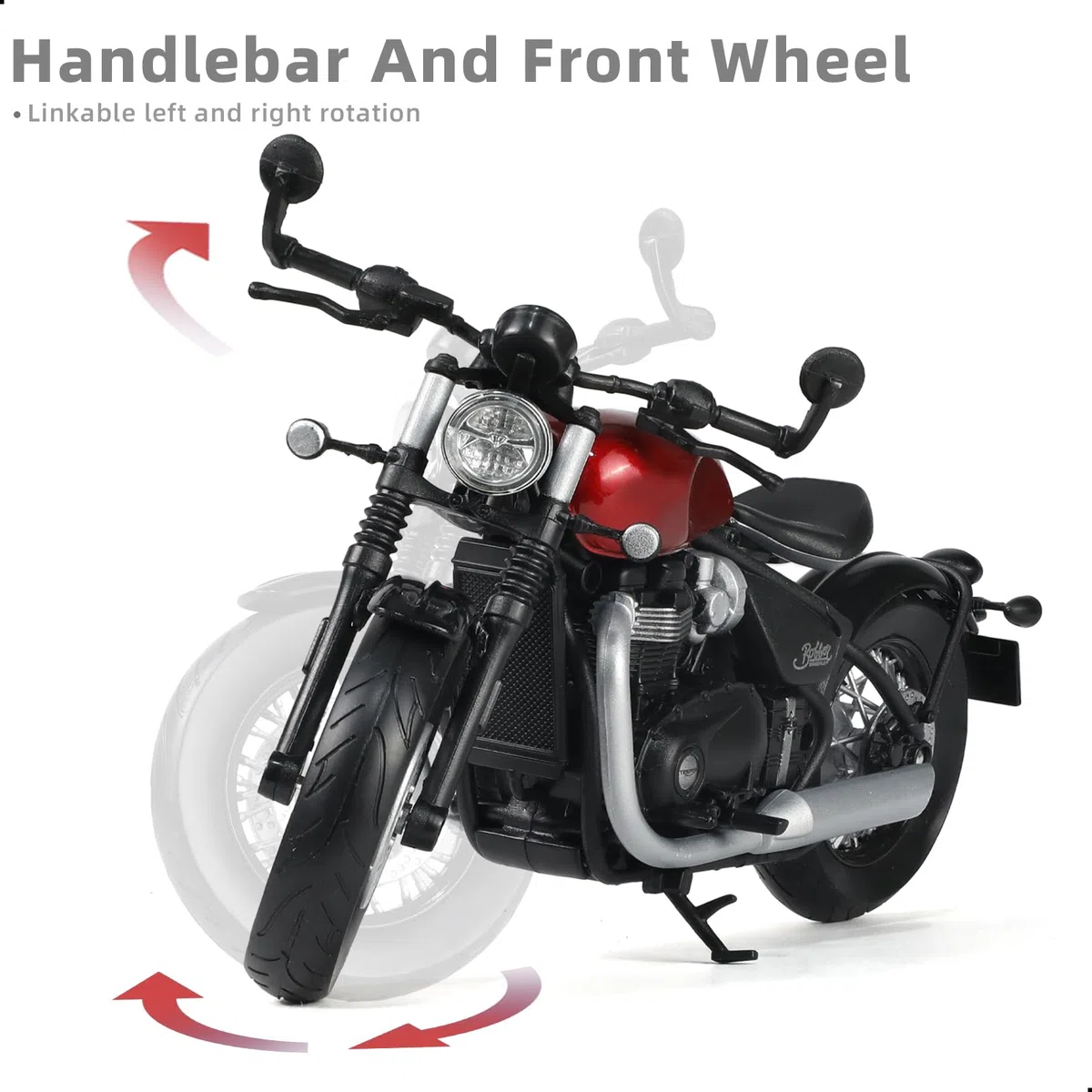 Compatible pour Triumph Bobber Bonneville 1/12 Modèle de Moto en Alliage moulé sous Pression Aucun Assemblage requis Mini Moto Collection Adulte (Rouge)